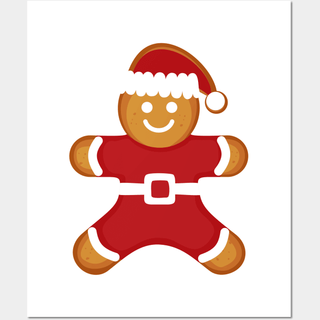 Gingerbread Christmas Man Cookie Wall Art by RageRabbit